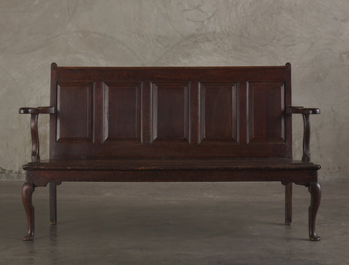 GOTHIC OAK SETTEE ENGLAND, 18th C